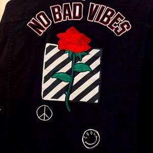 Rue21 No Bad Vibes Jean Jacket NWOT